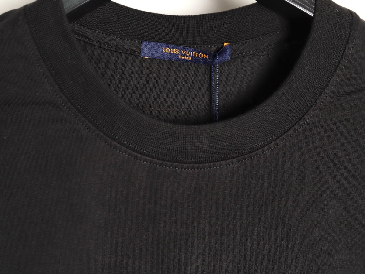 Louis Vuitton Rhinestone Lettering Short-Sleeve T-Shirt in Black
