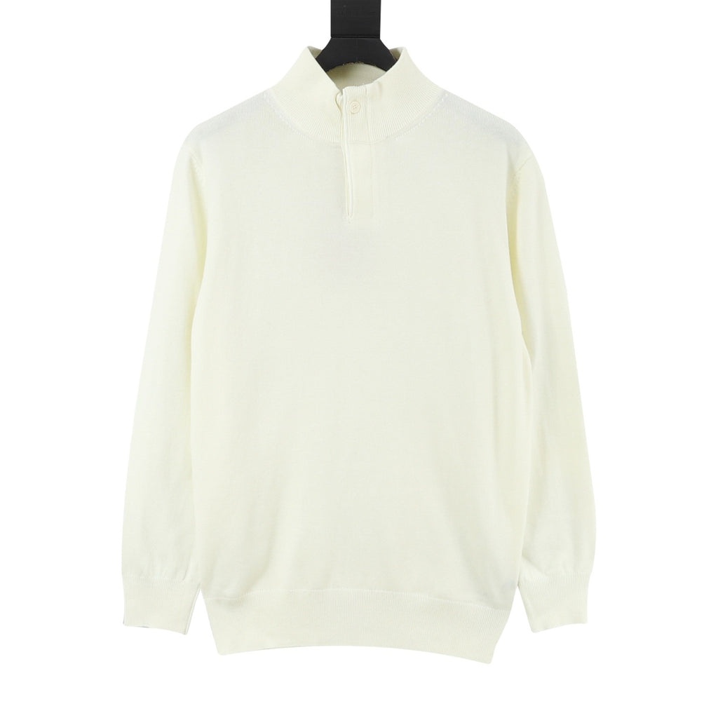 Zegna Women's Men's Cream Half-Zip Cashmere Sweater