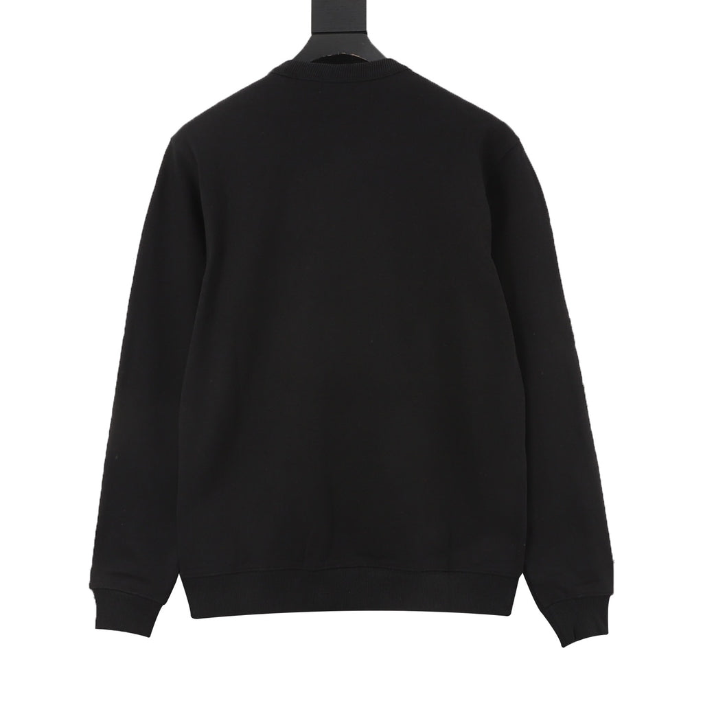 Moncler Women's & Men's Black Logo Crewneck Sweatshirt with Sleeve Lettering