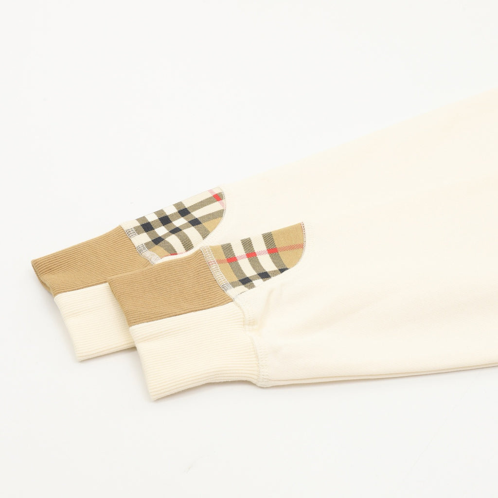 Burberry Women's Men's Cream Equestrian Knight Check-Pocket Crewneck Sweatshirt