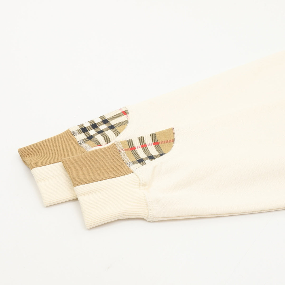 Burberry Women's Men's Cream Equestrian Knight Check-Pocket Crewneck Sweatshirt