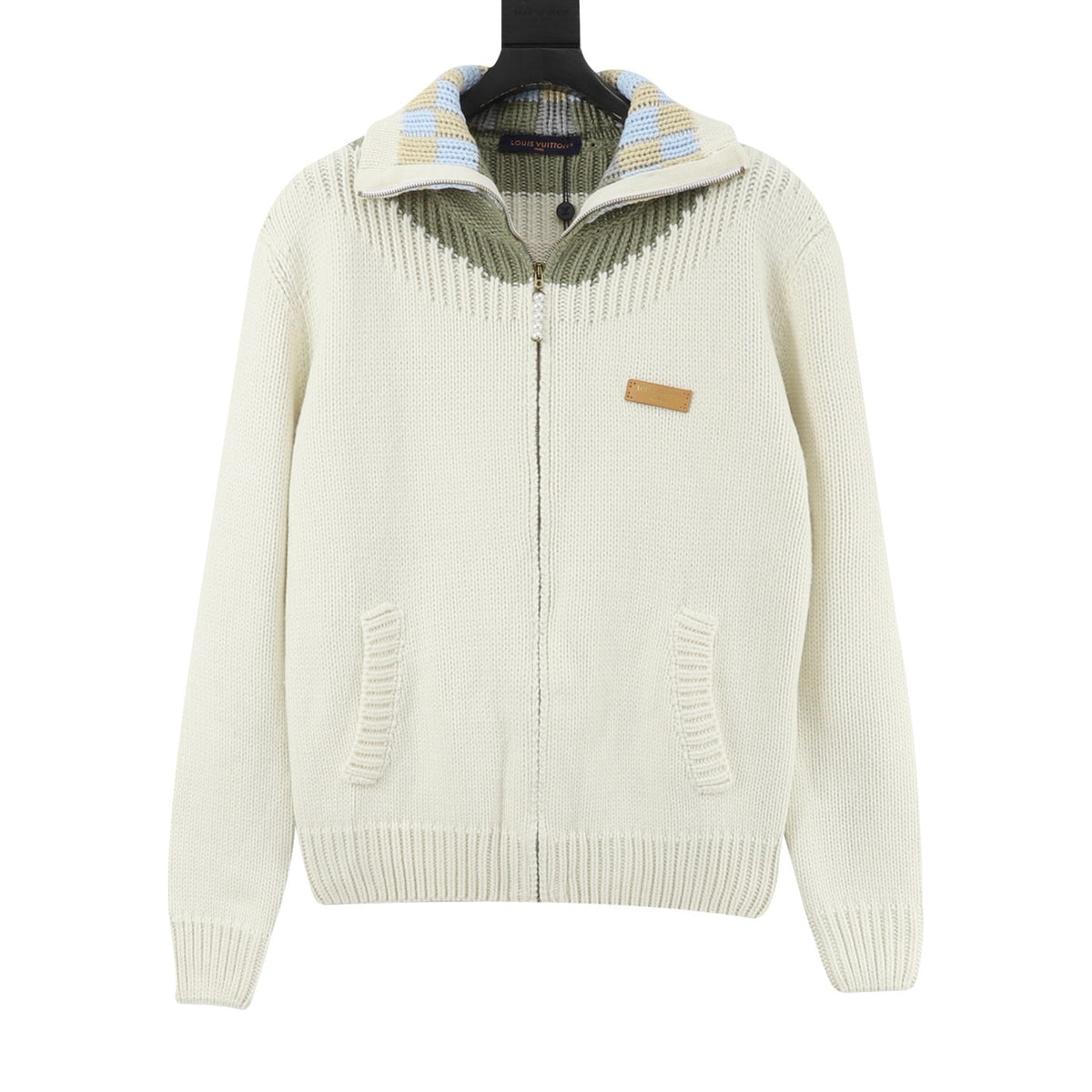 Louis Vuitton Women's & Men's Off-White Full-Zip Knit Cardigan
