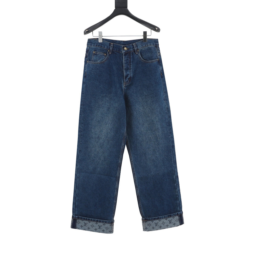 Louis Vuitton Men's Wide-Leg Jeans in Blue