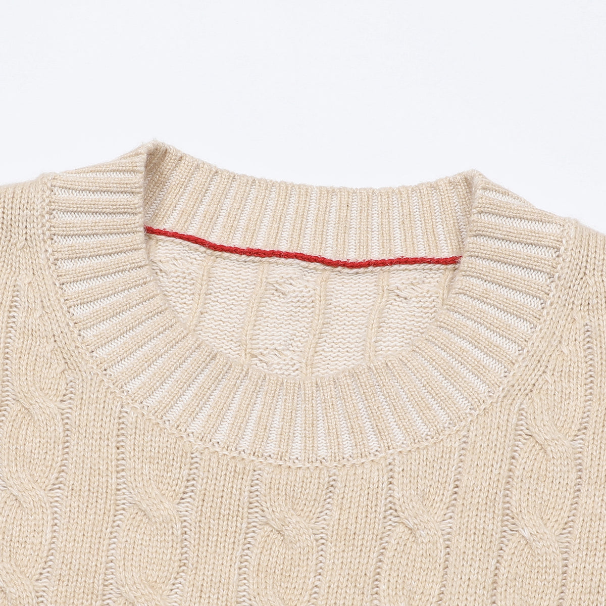 Loro Piana Women's Men's Beige Cable-Knit Crewneck Sweater