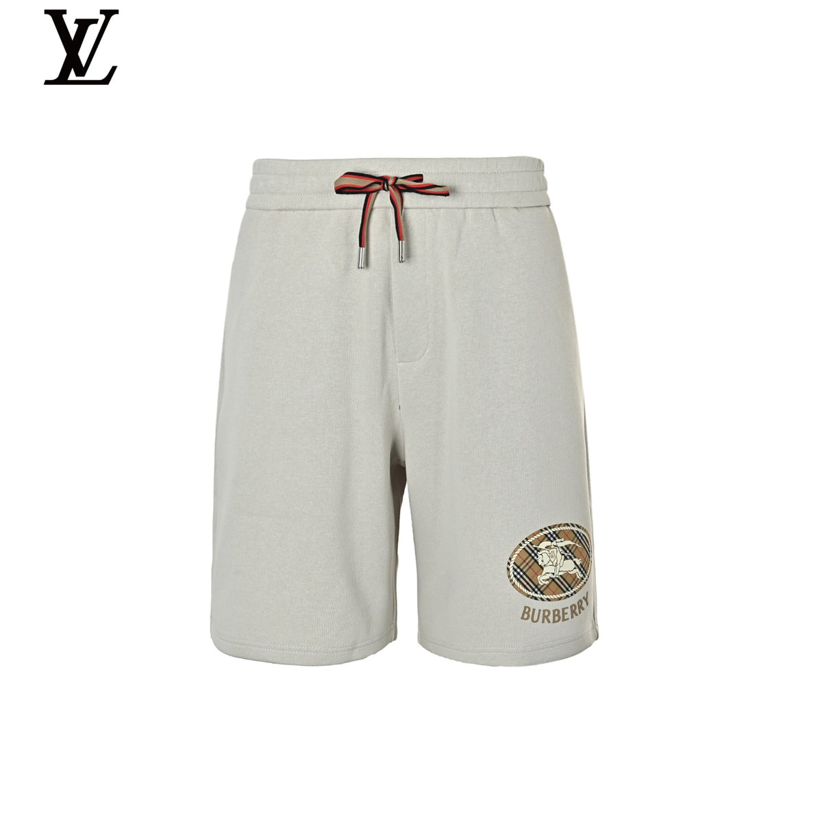 Burberry Men's Light Grey Equestrian Logo Sweat Shorts