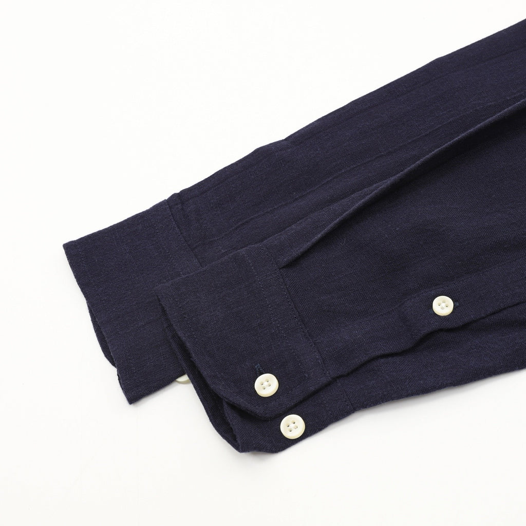 Ralph Lauren Women's Men's Navy Pony Logo Long-Sleeve Linen Shirt