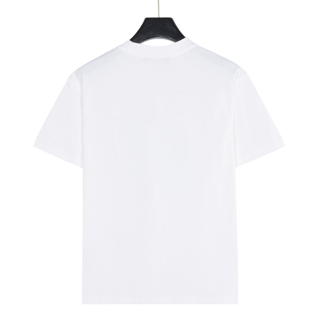 Loewe Rabbit Embroidery and Anagram Short-Sleeve T-Shirt in White