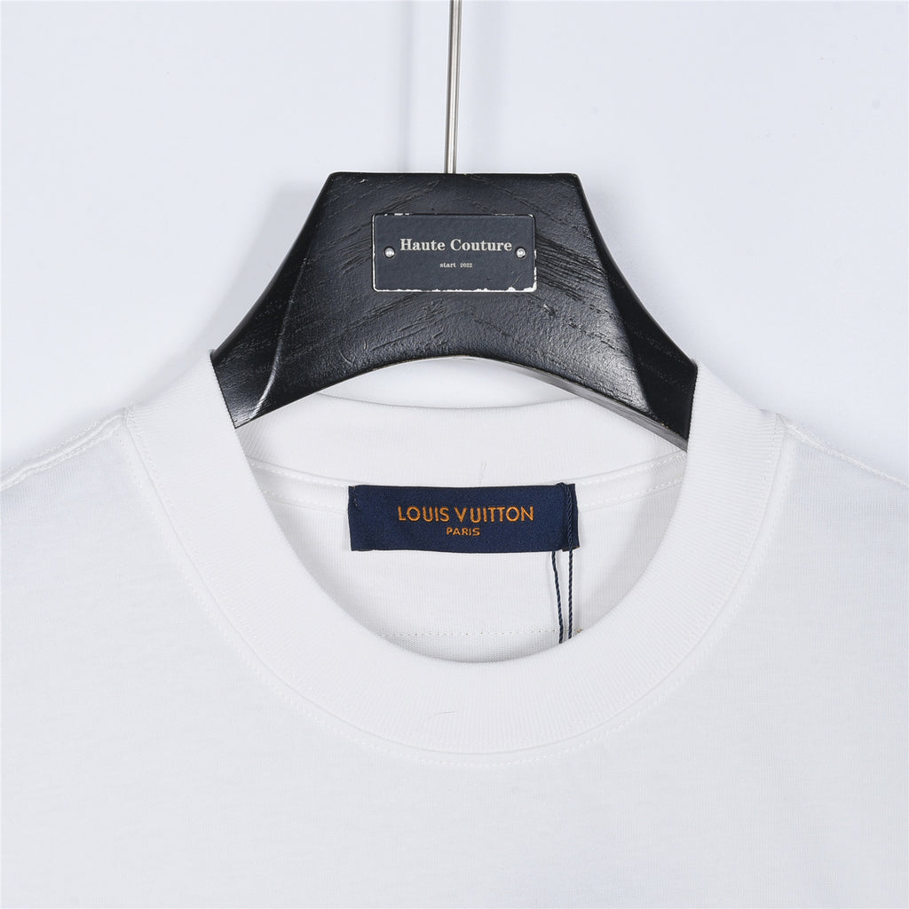 Louis Vuitton Script Vuitton Embroidered Short-Sleeve T-Shirt in White