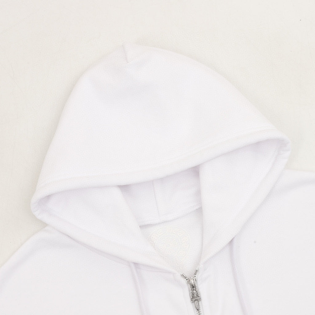 CH Blue Lettering Print Zip-Up Hoodie