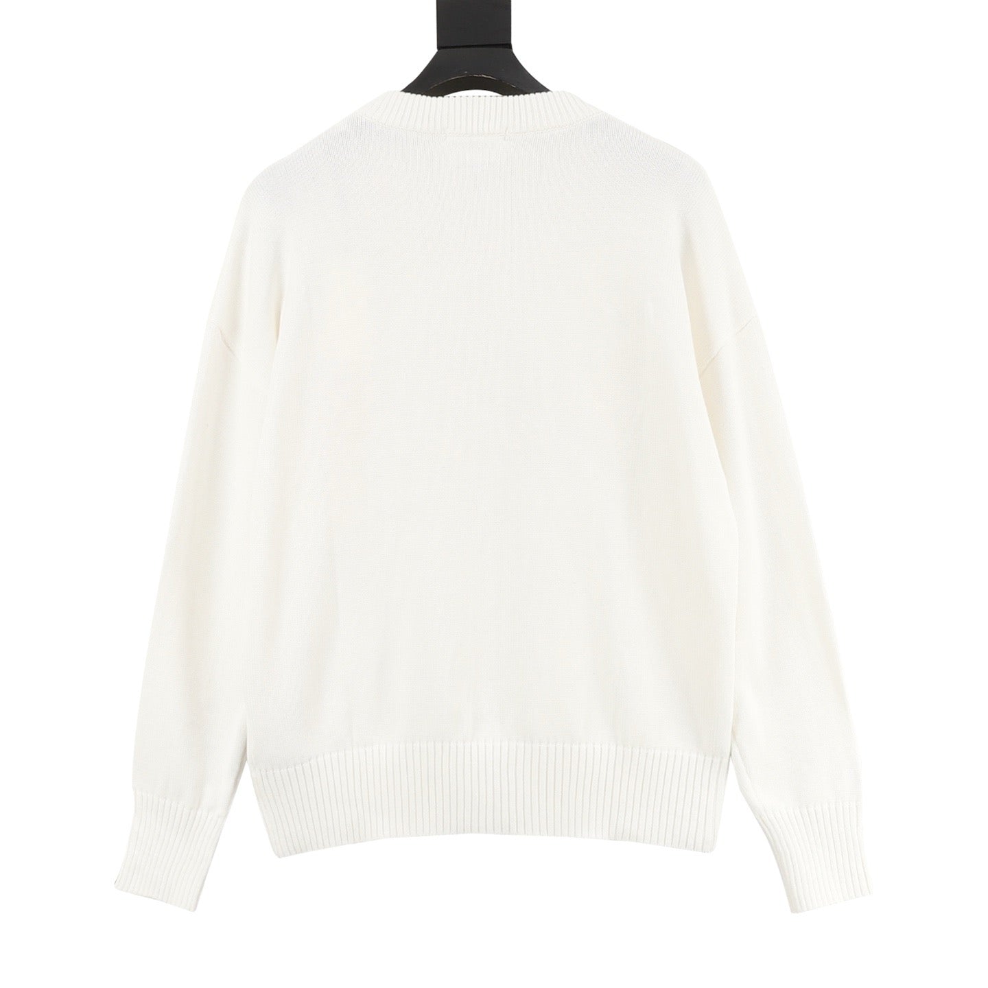 AMI Paris Ami de Cœur Macaron Embroidered Heart Jacquard Crew Neck Sweater