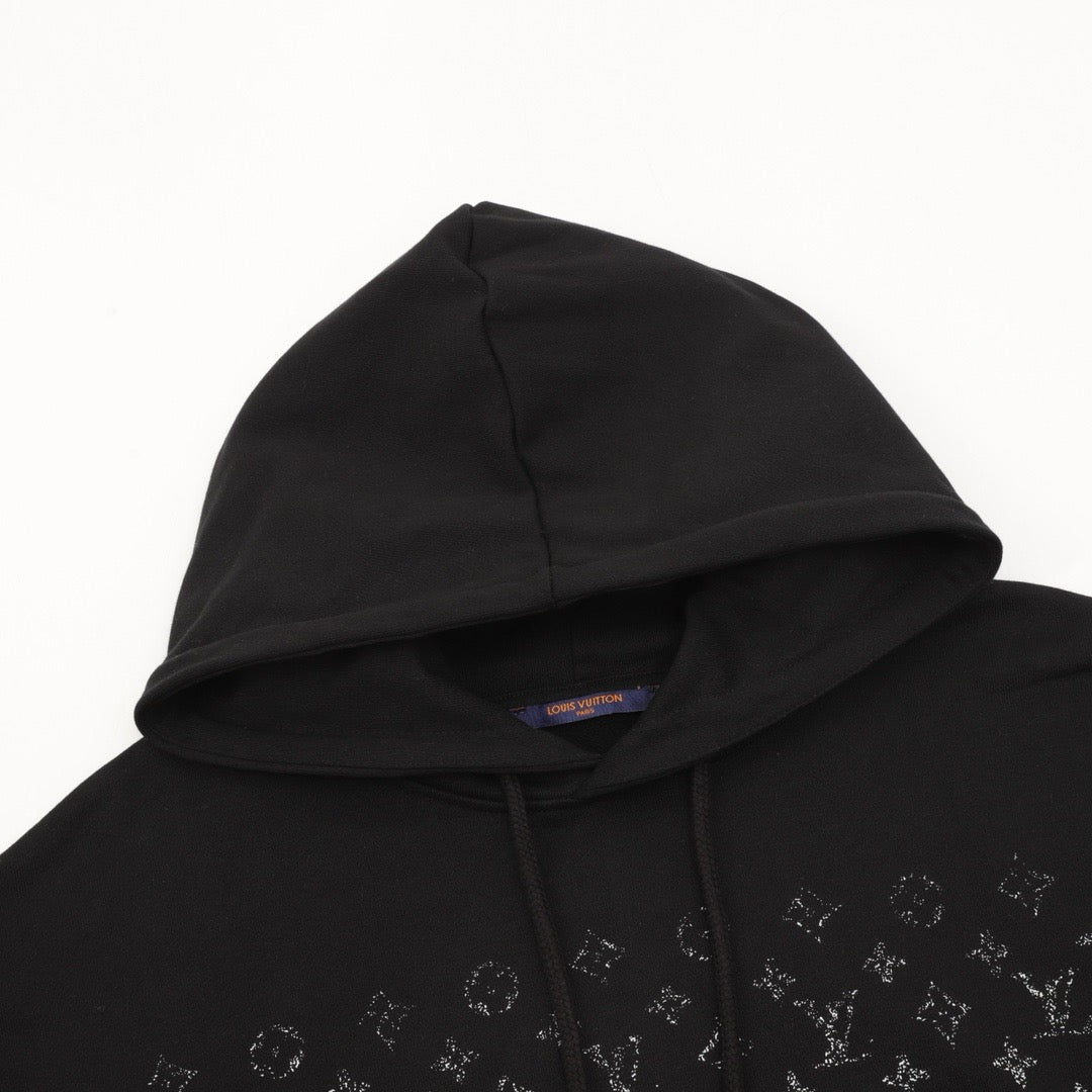 Louis Vuitton Women's Men's Black Gradient Monogram Print Hoodie