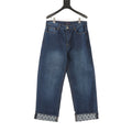 Louis Vuitton LV Monogram-Lined Cuffed Wide-Leg Jeans