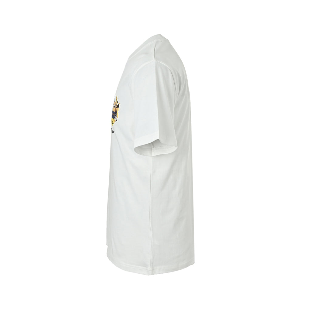 Dior Multicolor Crest Logo Short-Sleeve T-Shirt in White