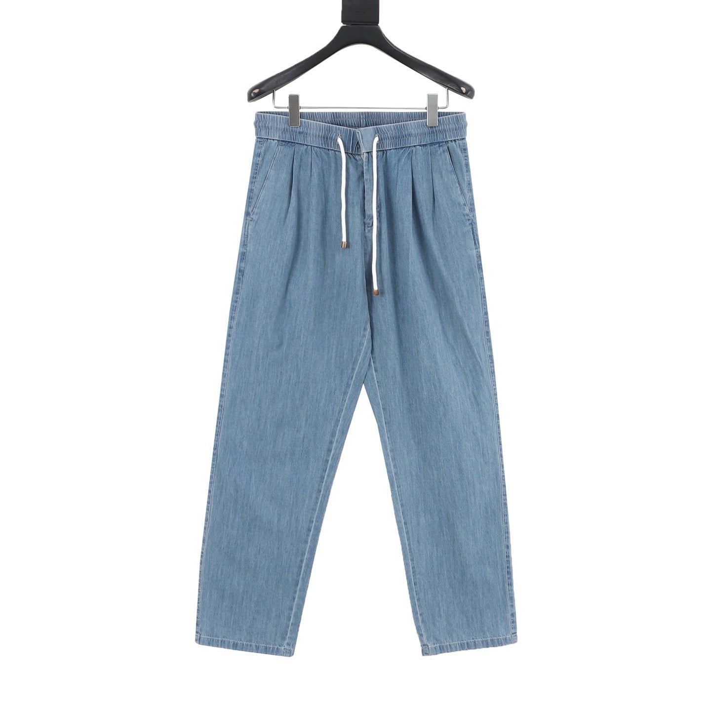 Brunello Cucinelli Washed Cotton Denim Casual Trousers