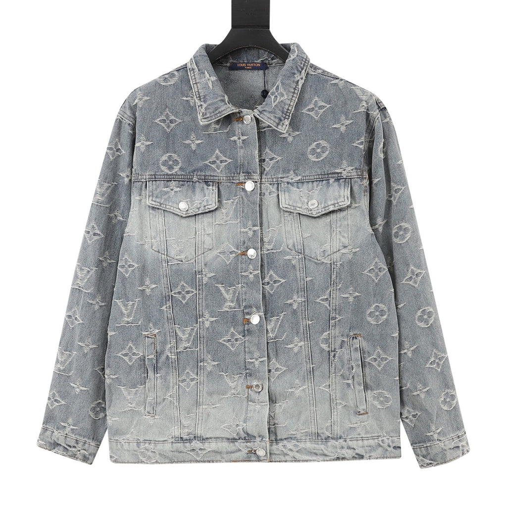 Louis Vuitton Women's & Men's Blue Monogram Jacquard Gradient Denim Jacket