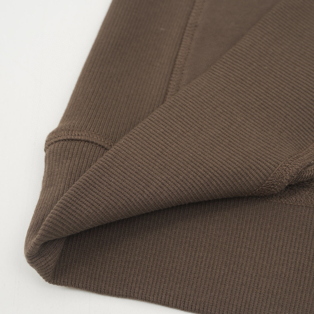 Prada Tonal Triangle Logo Padlock Zip Polo Collar Cotton Sweatshirt