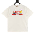 Gucci Men's White Cartoon Car & UFO Print Short-Sleeve T-Shirt
