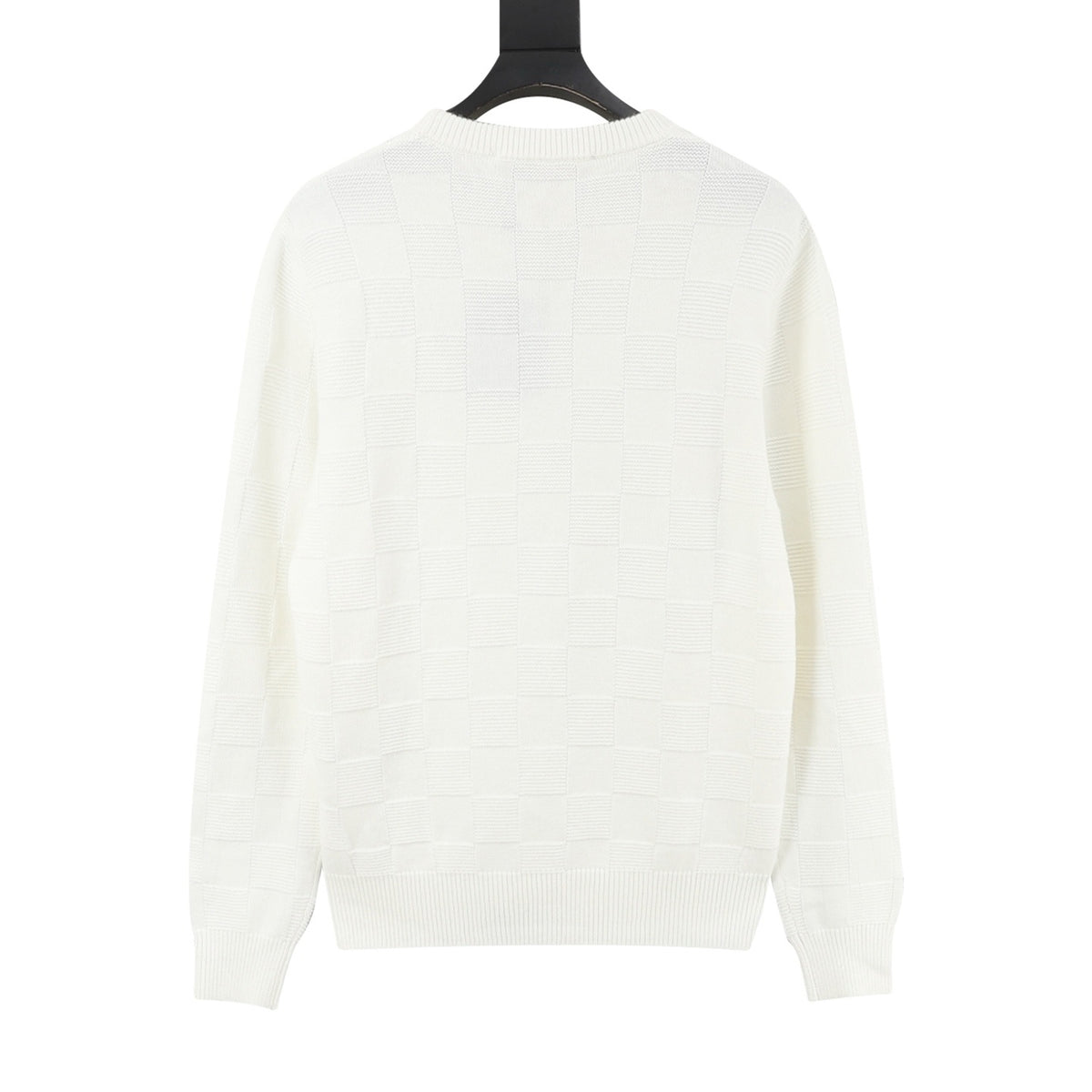 Louis Vuitton Women's Men's White Checkered Crewneck Knit Sweater