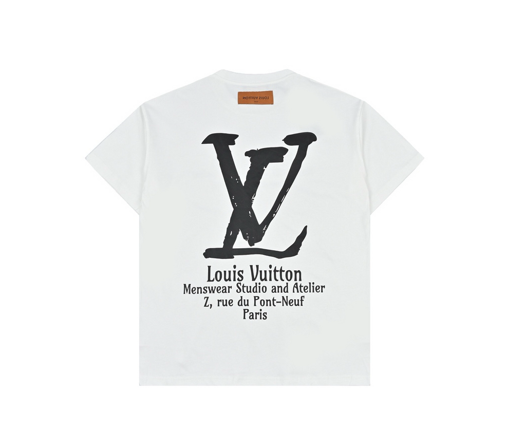 Louis Vuitton Atelier Address Lettering Short-Sleeve T-Shirt in White