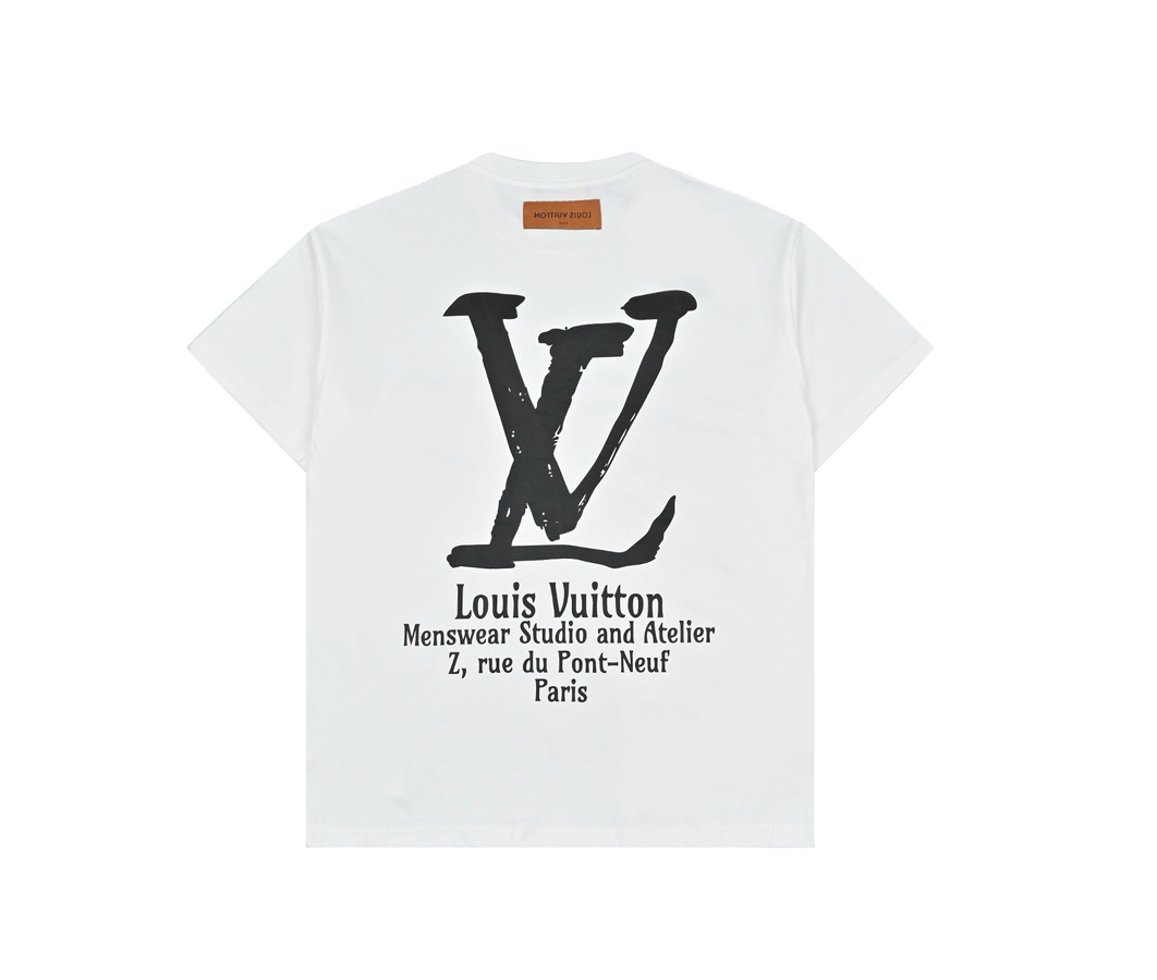 Louis Vuitton Atelier Address Lettering Short-Sleeve T-Shirt in White