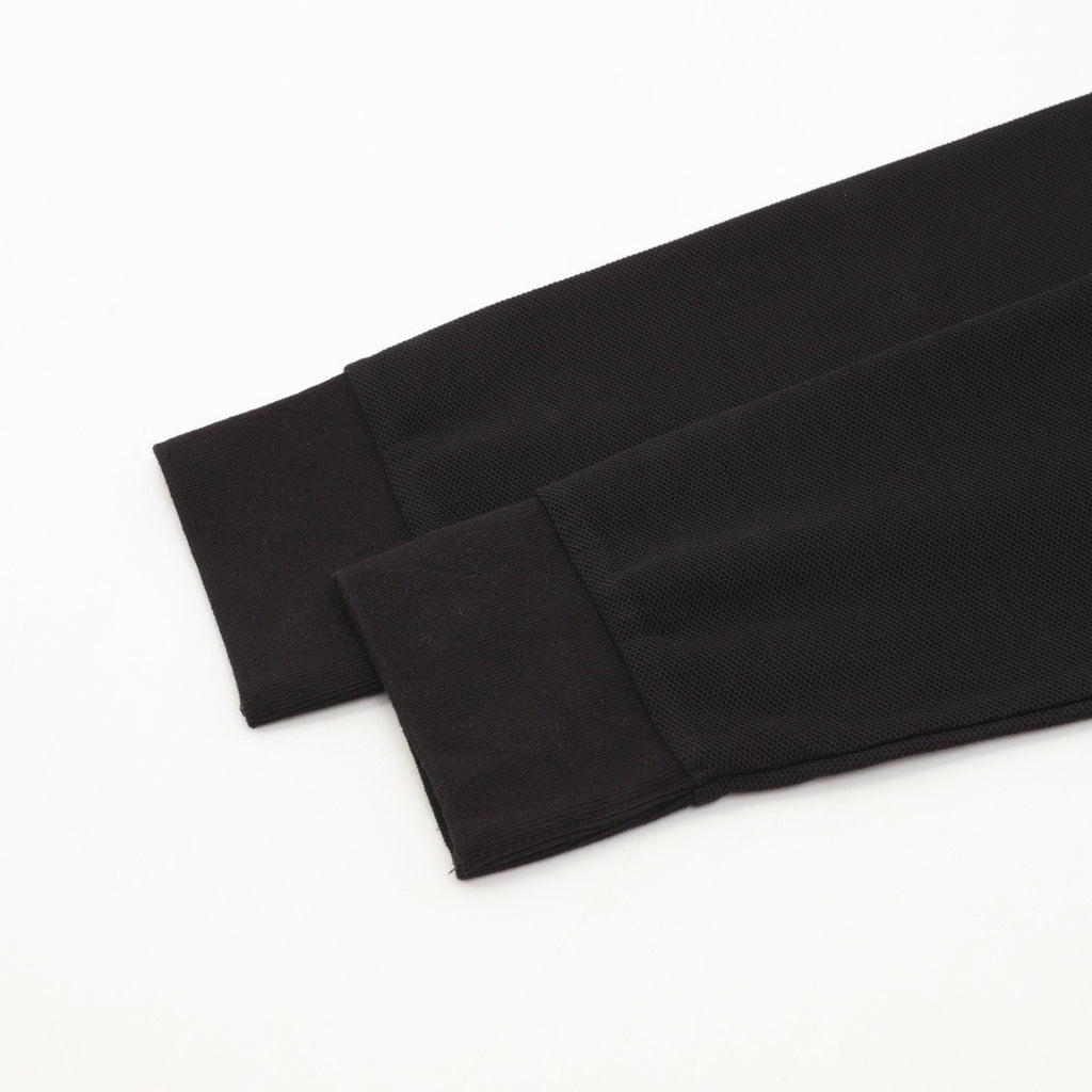 Burberry Equestrian Knight Embroidered Long-Sleeve Polo Shirt | Black Tone-on-Tone Luxury