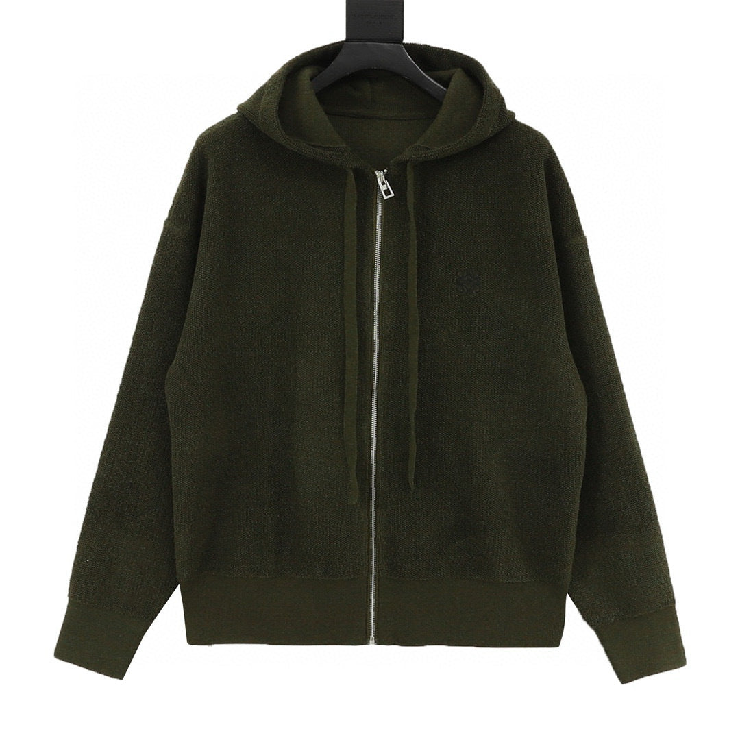Loewe 25FW Anagram Zip-Up Hooded Cardigan