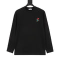 LOEWE Women's & Men's Black Floral Anagram Embroidered Long-Sleeve T-Shirt
