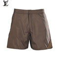 Louis Vuitton Brown Check Logo Patch Swim Shorts