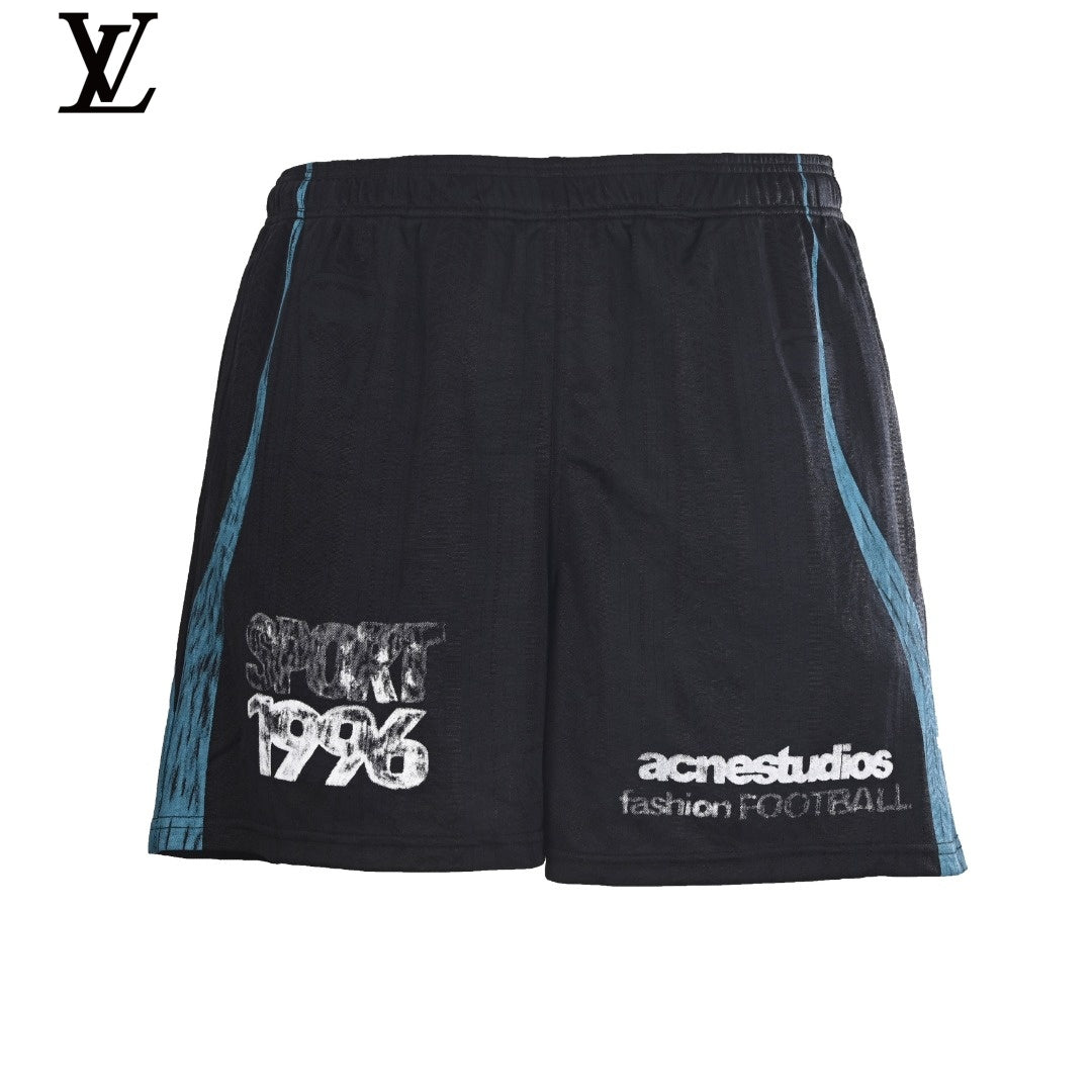 Acne Studios Men's Black Sport 1996 Football Shorts