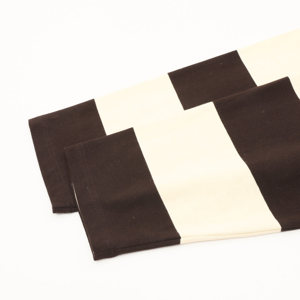 Balenciaga BB Wheat Ear Embroidered Striped Polo Sweatshirt | Brown & Cream Colorblock