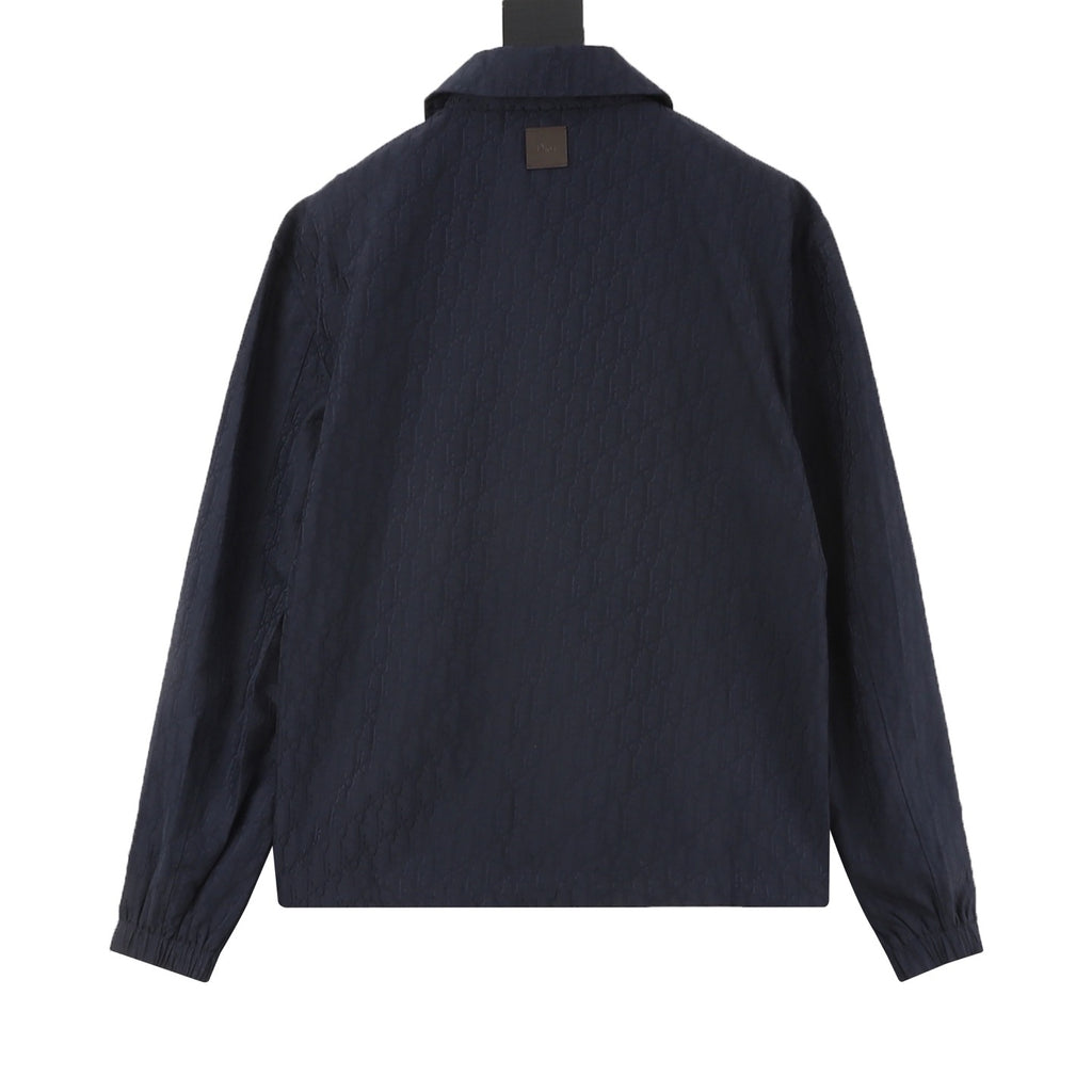 Dior Women's Men's Navy Oblique Jacquard Coach Jacket