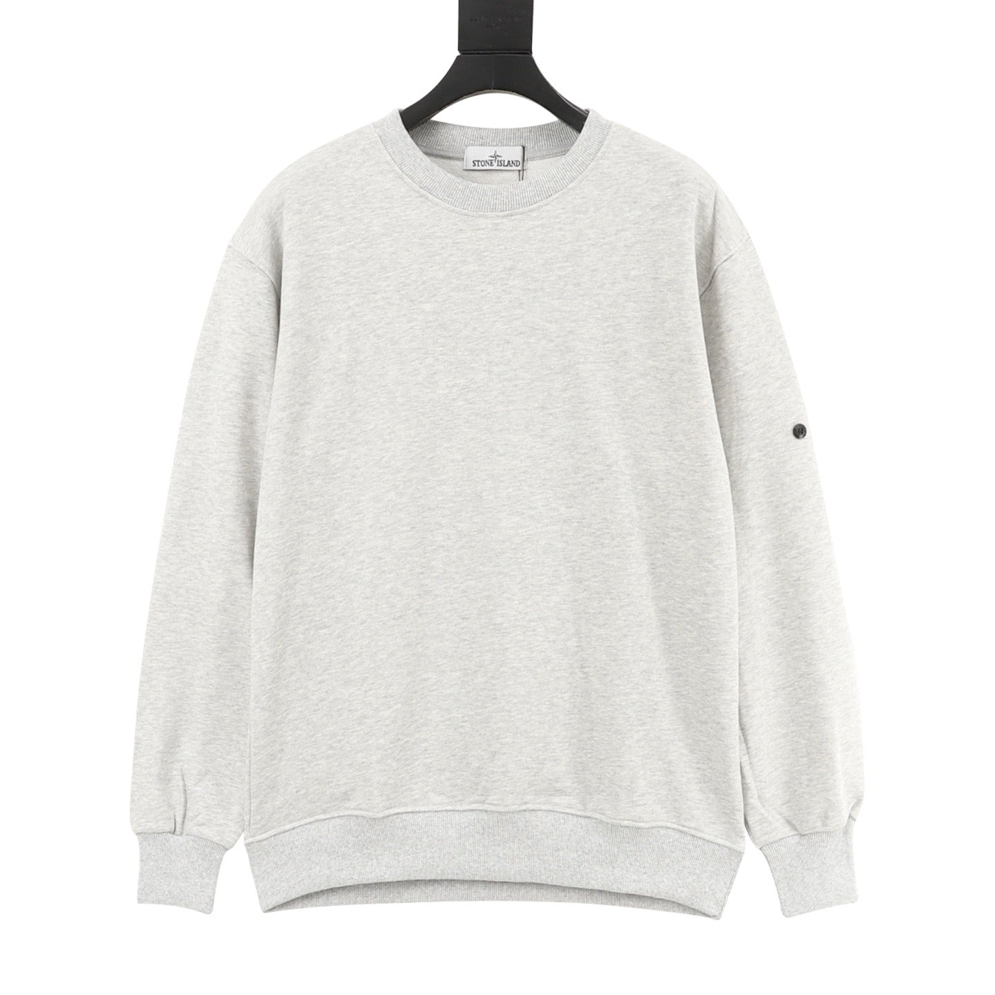 Stone Island Sleeve Badge Crewneck Sweatshirt | White Minimalist Luxury Streetwear