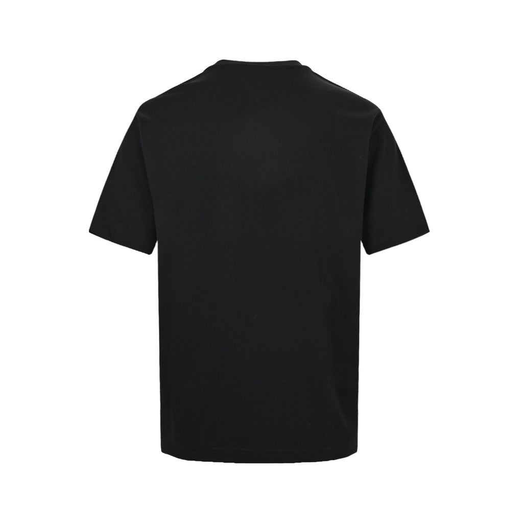 Bottega Veneta Men's Black Leather-Detail Pocket T-Shirt