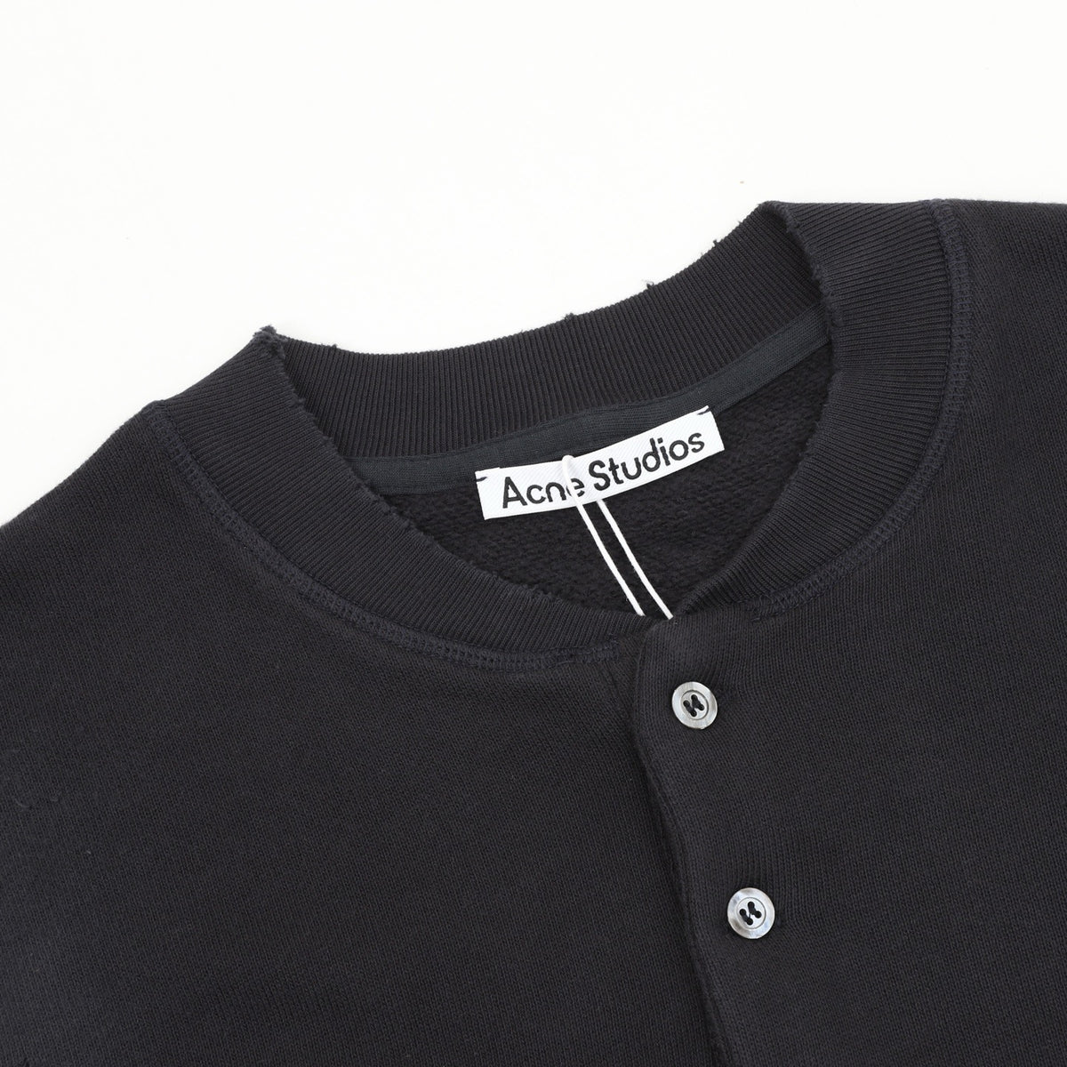 Acne Studios Women's Men's Black Logo Henley Sweatshirt