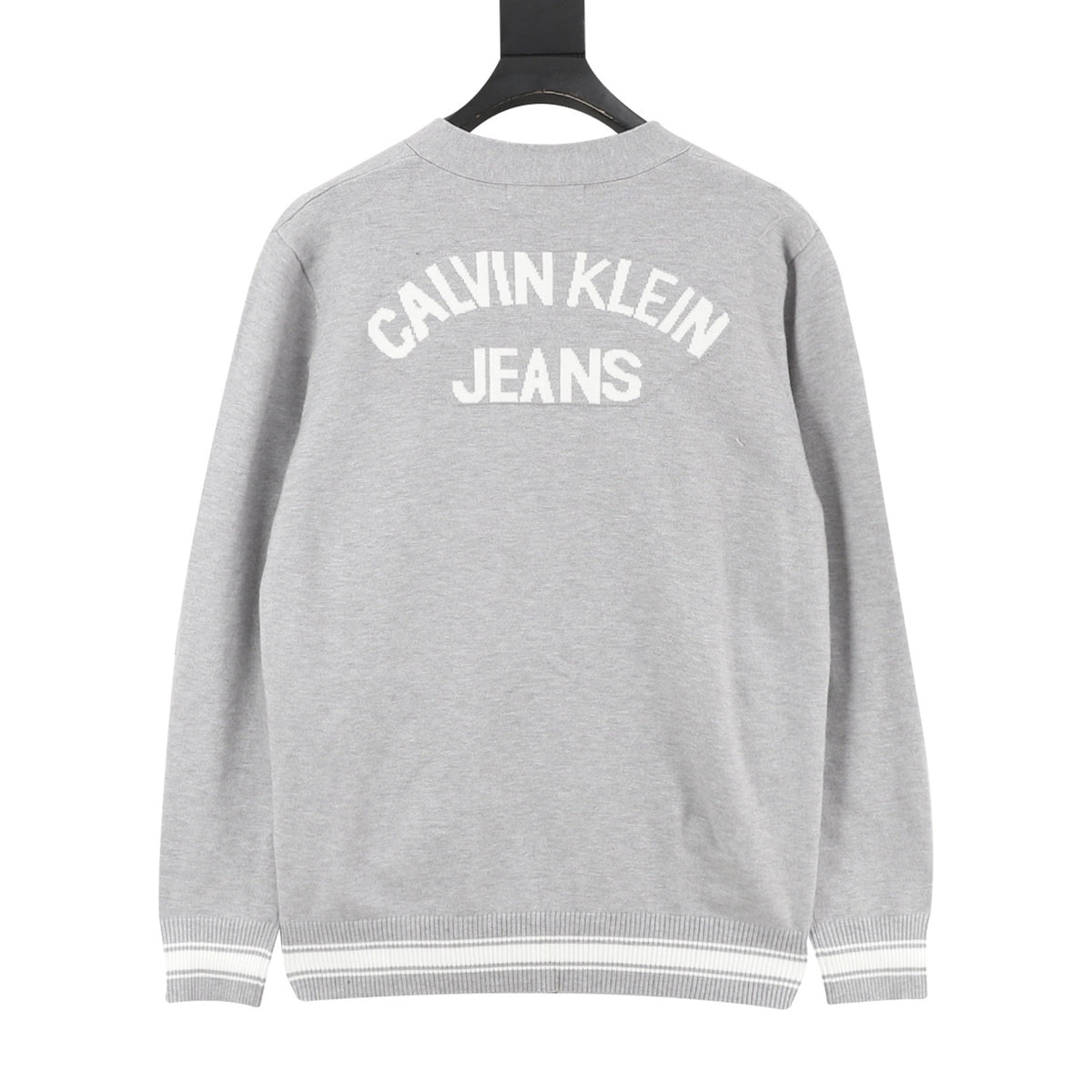 Calvin Klein Women's Men's Grey V-Neck Button-Front Knit Cardigan