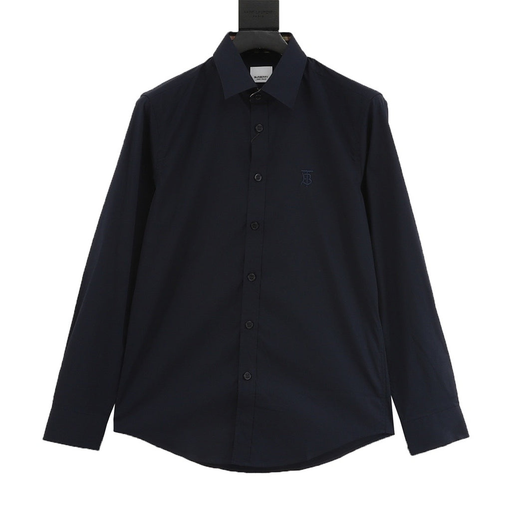 Burberry TB Monogram Tonal Embroidered Long-Sleeve Shirt