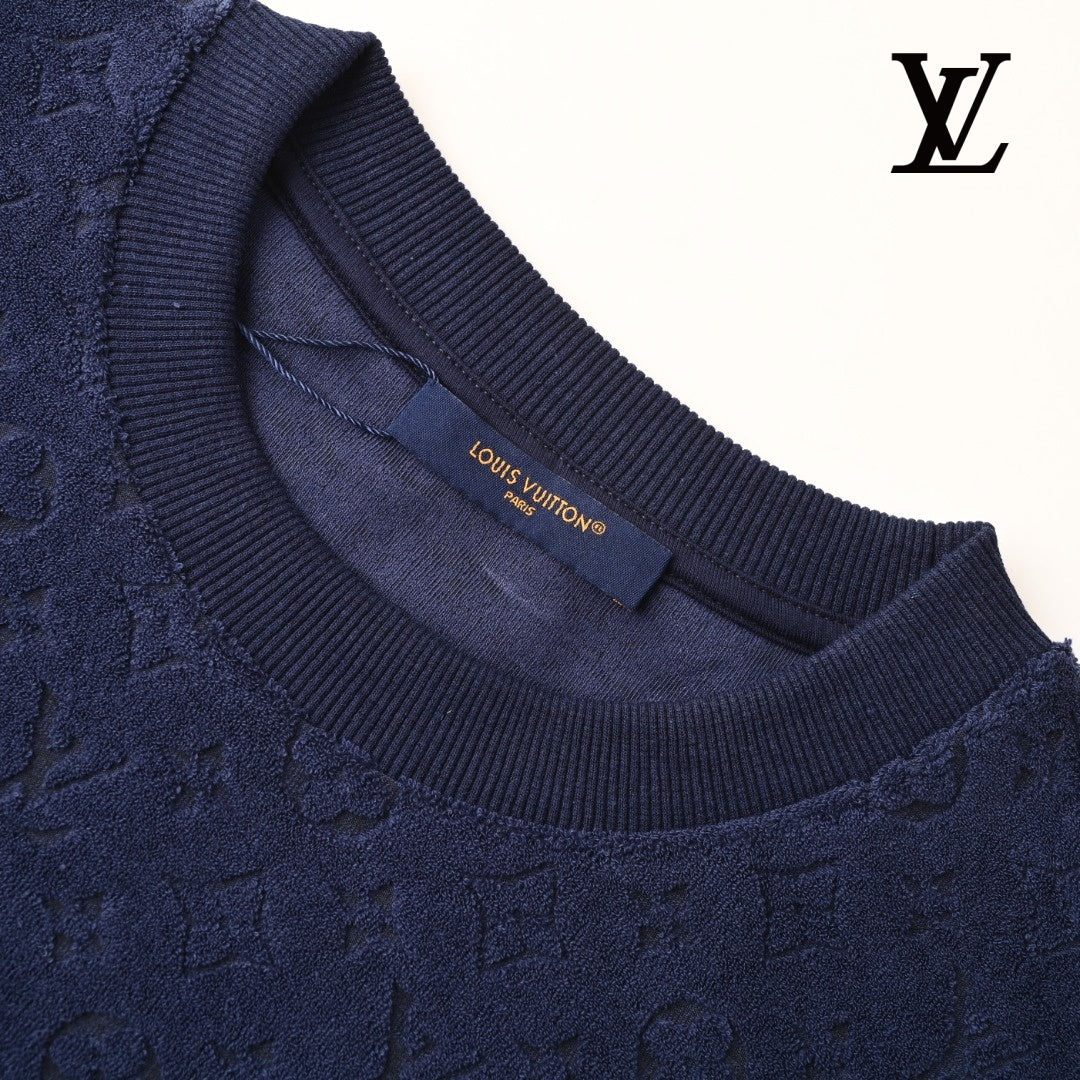 Louis Vuitton Men's Navy Monogram Towelling T-Shirt