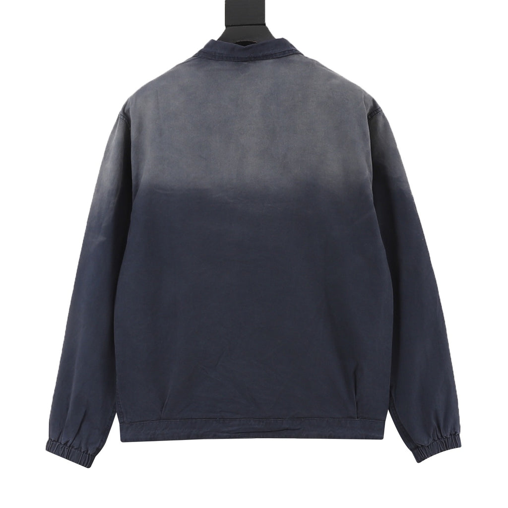 Miu Miu Women's & Men's Navy Grey Gradient Washed Collared Jacket