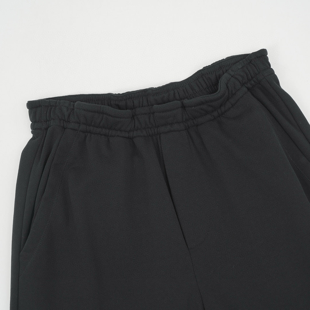 Prada Tonal Logo Label Hem Drawstring Straight Leg Cotton Trousers