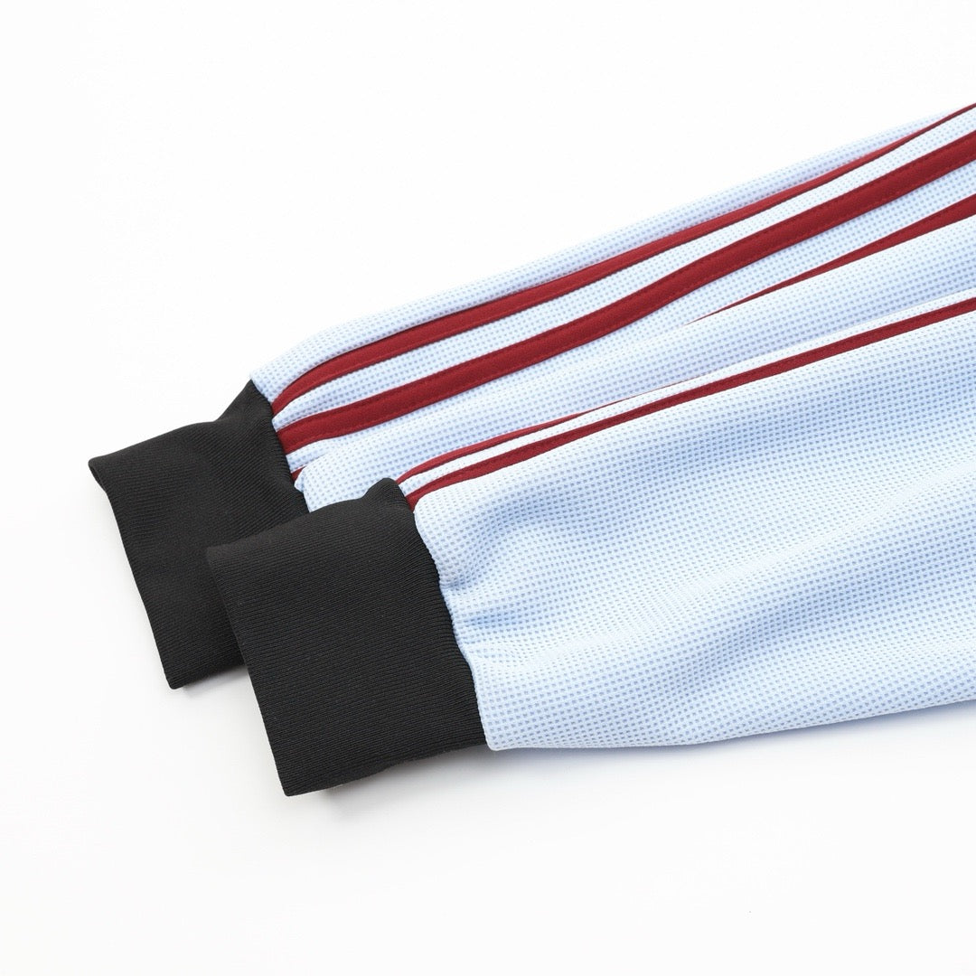 Adidas Originals American Retro Trefoil Track Jacket | Cream Burgundy Stripe Navy Trim