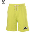 We11done Bright Yellow Logo Patch Sweat Shorts