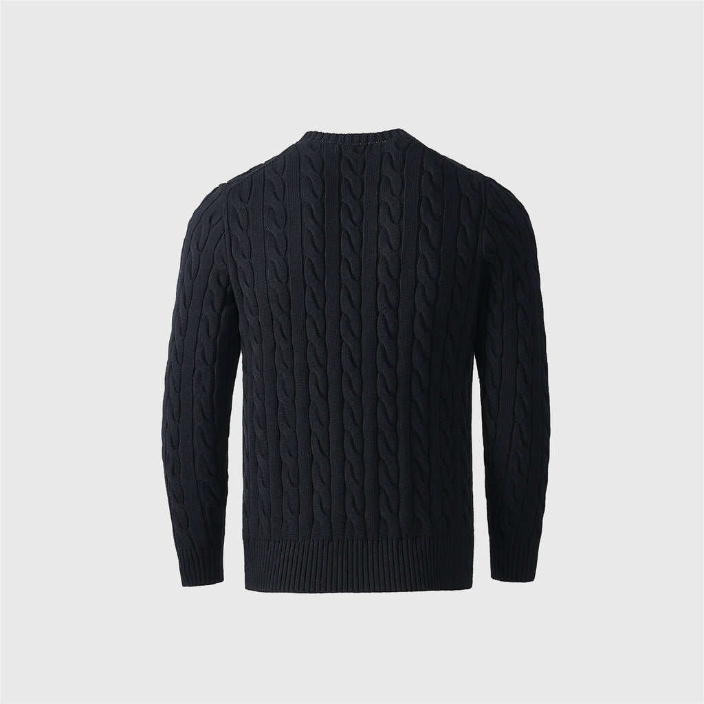 Polo Ralph Lauren Women's Men's Black Cable Knit Crewneck Sweater