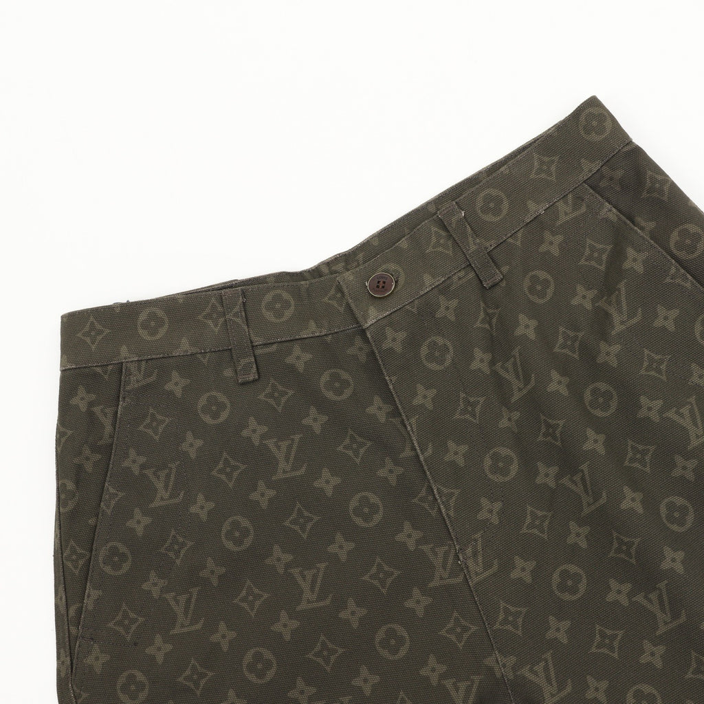 Louis Vuitton Women's & Men's Olive Monogram Wide-Leg Trousers