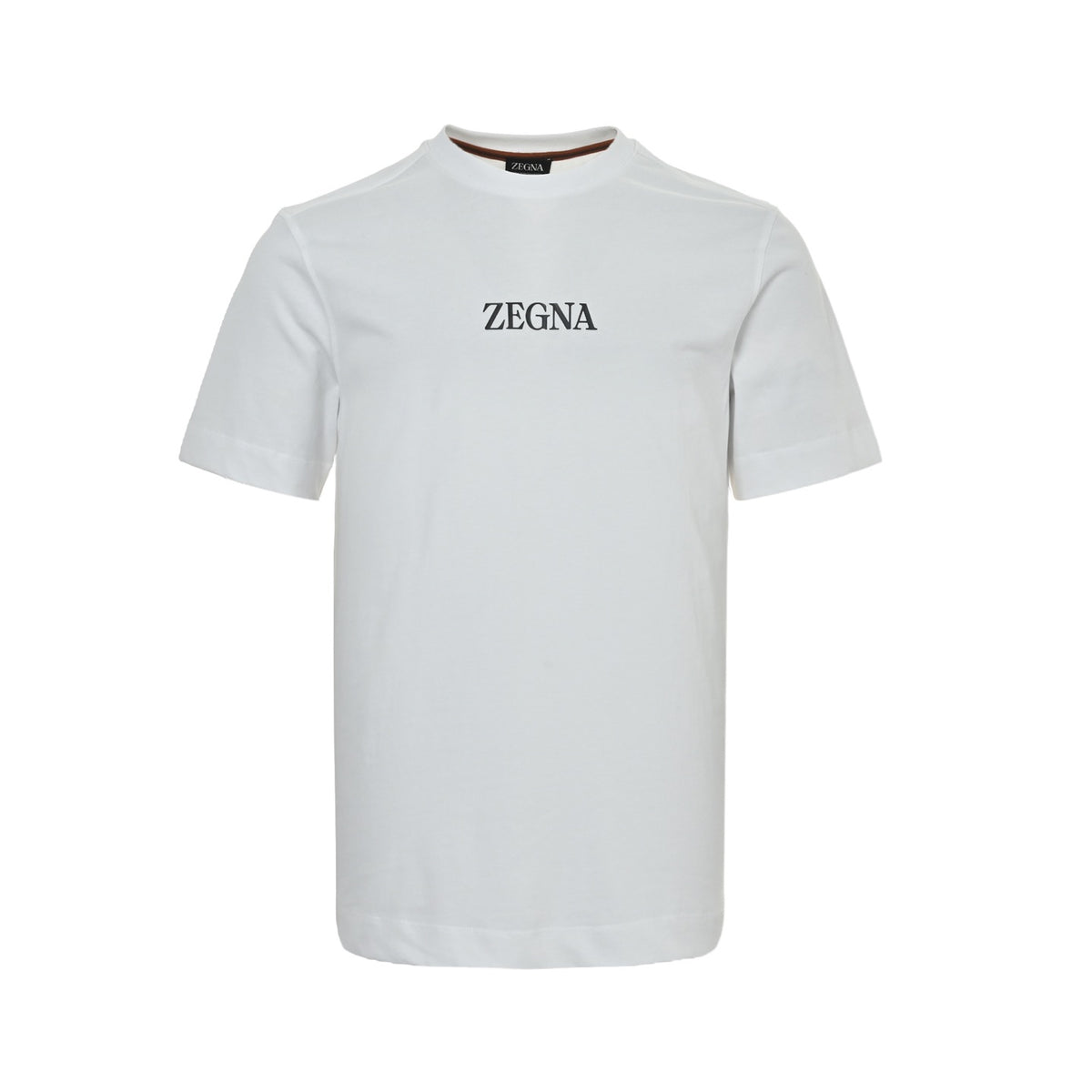 Zegna Men's White Logo Print Short-Sleeve T-Shirt