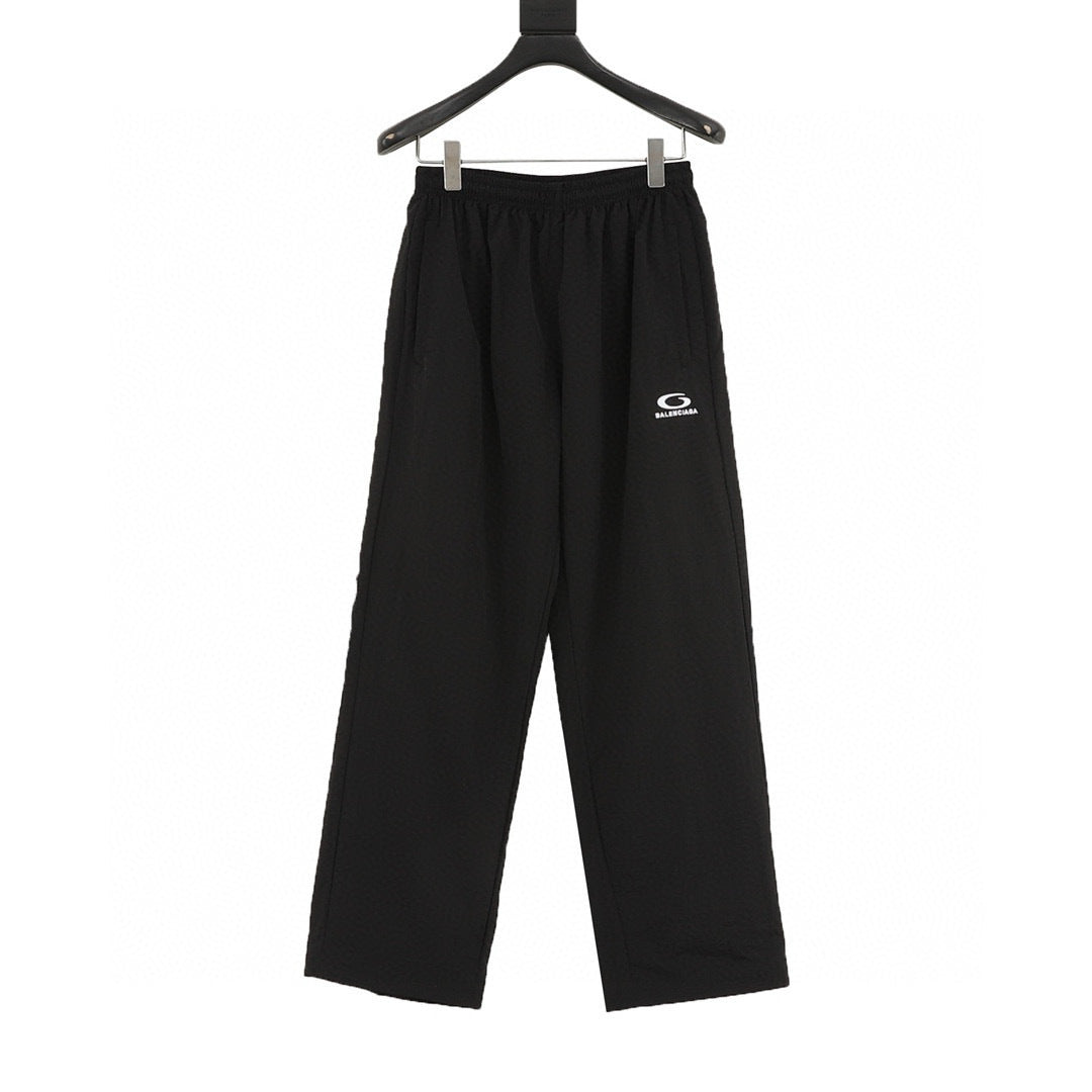 Balenciaga 26SS Arc Emblem Logo Embroidered Wide-Leg Track Pants