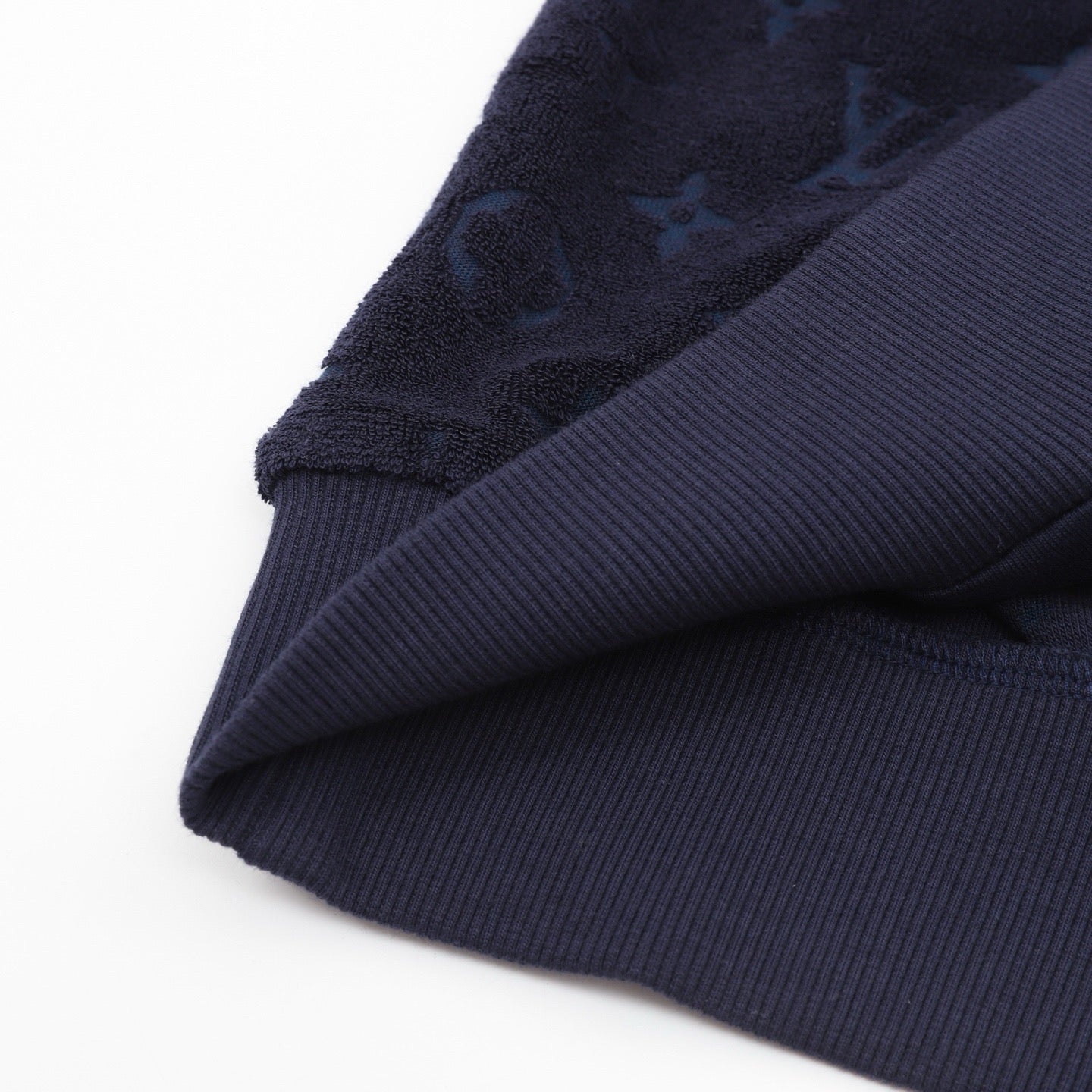 Louis Vuitton Monogram Flocked Terry Zip-Up Hoodie — Navy