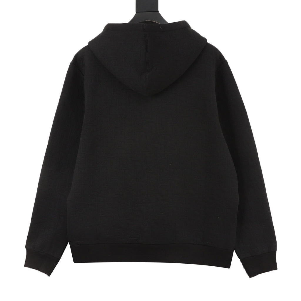 Dior Women's Men's Black Oblique Jacquard Hoodie