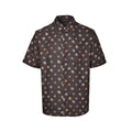 Louis Vuitton Floral Monogram Print Short-Sleeve Shirt in Brown