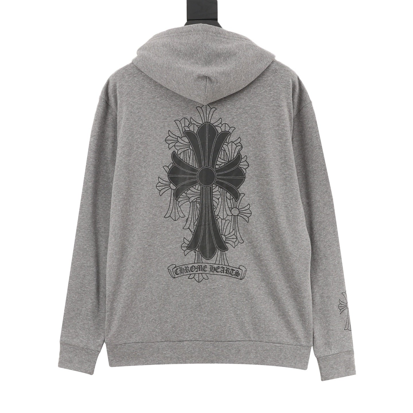Chrome Hearts Floral Cross Back Print Oversized Pullover Hoodie
