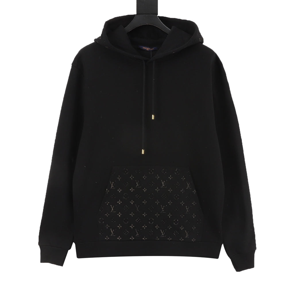 Louis Vuitton Women's Men's Black Monogram Rhinestone Hoodie